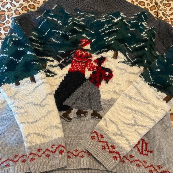 ⛸️🧶🧵🪡RALPH LAUREN HAND KNITTED LAMBSWOOL SWEATER - Picture 3 of 8